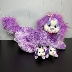 Puppy Surprise 2017 Plush Mama Dog LAVENDER Purple Stuffed with 2 Little Puppies